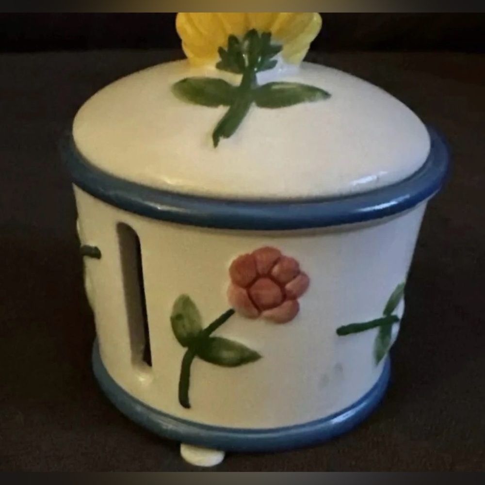 Floral Ceramic Stamp Dispenser